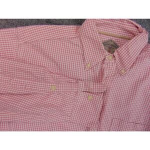 Bills Khakis Shirt Mens Med Pink White Gingham Check Button Down Long Sleeve USA
